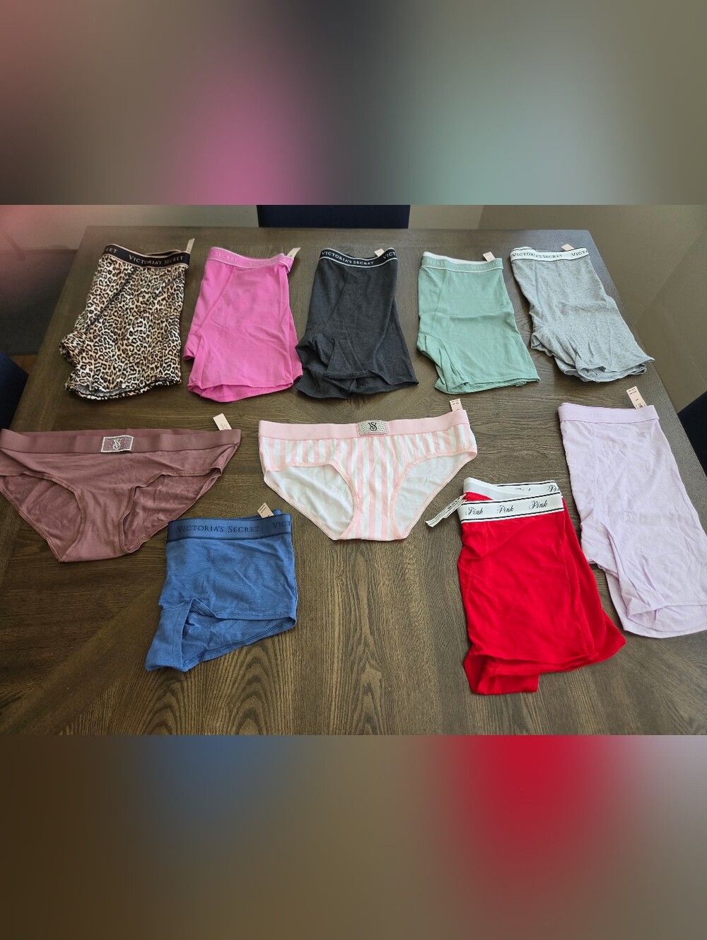 Victoria's Secret & Pink LOT of 10 NWT Brief and Boxer Panties sz MEDIUM